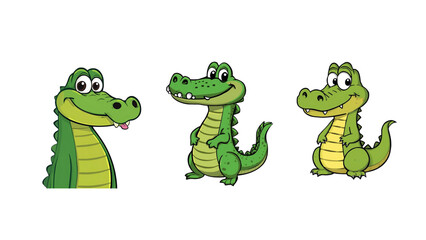 cartoon crocodile, with transparent background