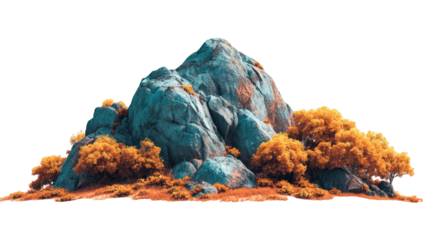 Rocky outcrop with autumnal foliage