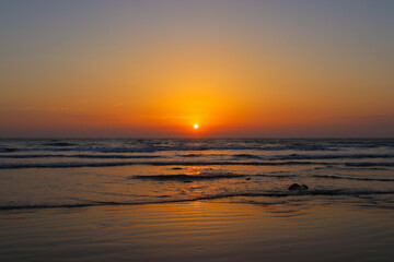 Landscape of Sunset over The Bay of Bengal at Cox's Bazar, Bangladesh