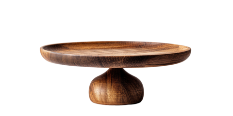 Wooden cake stand with a pedestal base