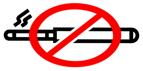 Red prohibition sign on black background