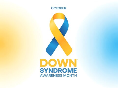 Down syndrome awareness month ribbon symbolizing support and understanding for individuals with down syndrome