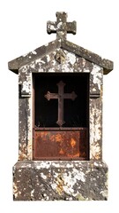 Old stone shrine with weathered exterior