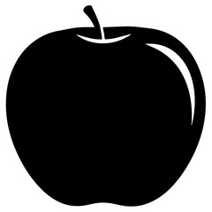 Black Silhouette Apple Fruit Icon PNG | Minimal Food Symbol Download
