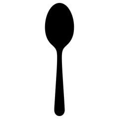 Black Silhouette Spoon Icon PNG | Minimal Utensil Symbol Download
