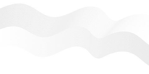 Undulate gray wave swirl. frequency soundwave; twisted curve lines with blend effect. Technology, data science, geometric border pattern.Isolated on white background. Vector illustration 