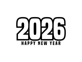 New Year 2026 Icon and siluet