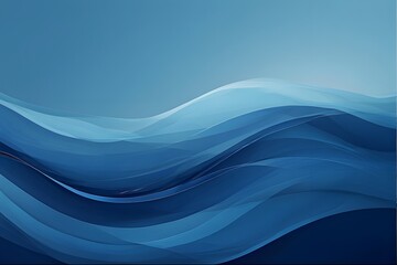 Fototapeta premium Serene blue waves flow with elegant abstract lines creating a calming, modern background for design.