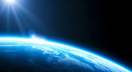 Fototapeta premium Majestic Earthrise A Celestial View of Our Planet from Space