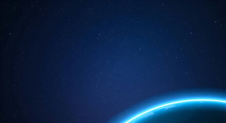 Obraz premium Celestial Sphere A Glowing Blue Planet in the Dark Universe