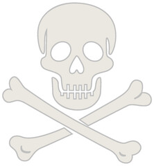 Minimalist Skull and Crossbones Vector Illustration