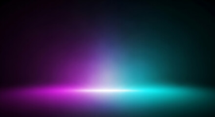 Abstract dark background with pink and blue neon lights in studio room
