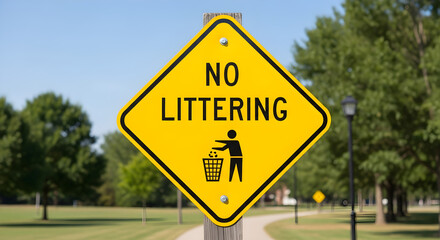 No Littering Sign Keep Our Environment Clean with a Warning Symbol in Public Spaces
