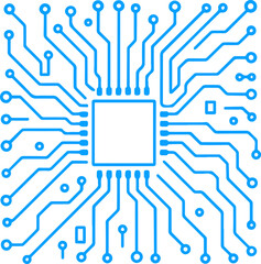Obraz premium Minimalist Circuit Board Line Icons Vector