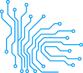 Minimalist Circuit Board Line Icons Vector