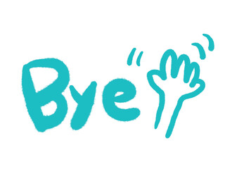 Goodbye with cute hand gesture pattern