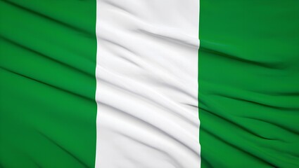 Obraz premium Nigerian National Flag with Vertical Stripes and Textured Fabric 