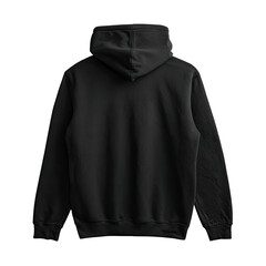 Rear view of a plain black hoodie (5)