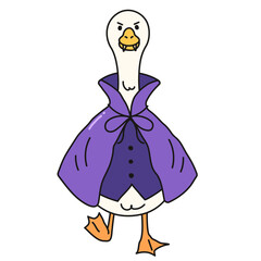 Silly Goose Halloween Dressed as Vampire Illustration