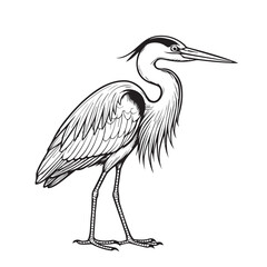 Minimalist vector design features a flamingo, represented in black and white, outlined sharply with black lines, symbolizing beauty, balance, and natural grace.