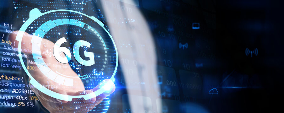 The concept of 6G network, high-speed mobile Internet, new generation networks. Business, modern technology, internet and networking concept. - Powered by Adobe