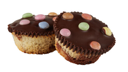 Chocolate Candy Cake cut out isolated transparent background