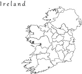 High detailed Ireland vector map
