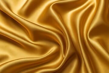 Golden Satin Fabric Luxurious Flowing Folds