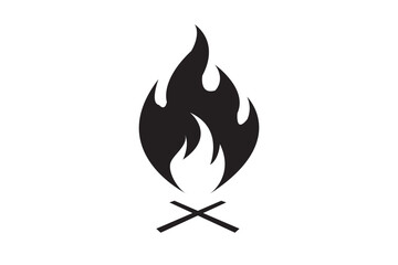 Fire icon vector set. Fire flame symbol.Black fire flame icon with modern design, representing heat, energy, danger, and alert. Ideal for apps,warning signs, safety logos, and emergency illustrations.