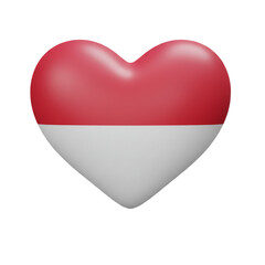 A heart-shaped symbol, rendered in a smooth, three-dimensional style, represents love and affection with a patriotic design.