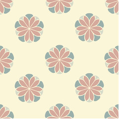 Fototapeta premium Floral Seamless Pattern Vector Backgrond