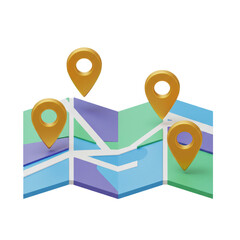 A stylized map with several location markers indicating points of interest, perfect for travel or navigation concepts.