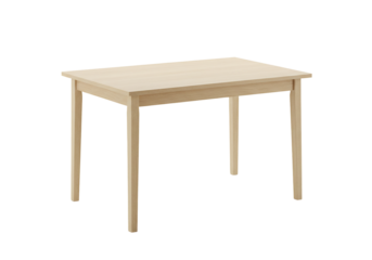 Simple light wood table minimalist design isolated transparent background