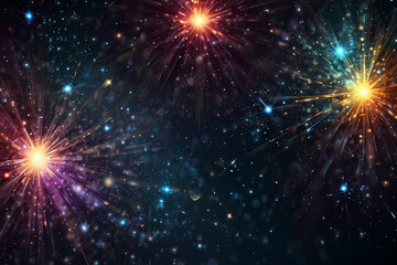 Obraz premium Abstract background filled with bright sparkling lights like a galaxy.