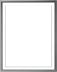 Empty white rectangular frame with dark gray border and vertical lines