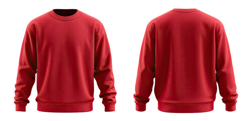 Red crewneck sweatshirt, front and back view (3)