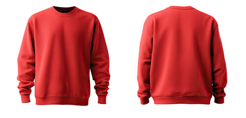 Red crewneck sweatshirt, front and back views (4)
