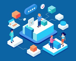 Isometric Team Collaboration and Workflow Management on a Digital Platform with Connected Devices