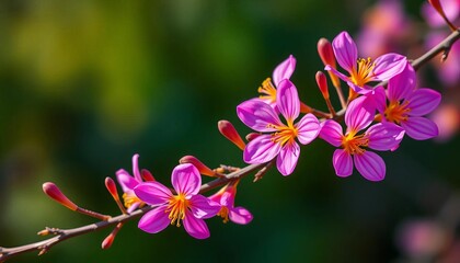 Obraz premium Vibrant freesia blossoms on delicate twigs, isolated , detail, plant