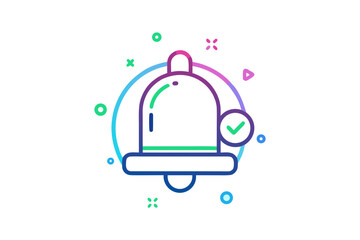 Fototapeta premium notification bell alert reminder message icon digital