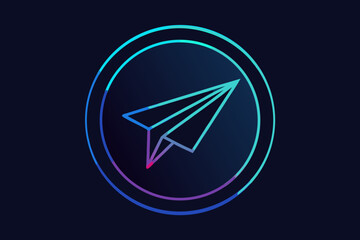 paper plane inside mail envelope digital messaging icon