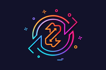 repost arrows with circular loop sharing media icon