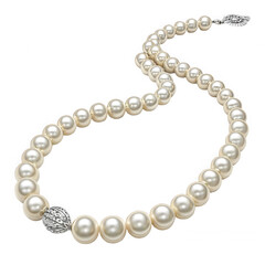 Buy elegant pearl necklace online classic white pearl jewelry for women on transparent background