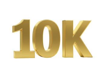 3 d gold 10 k numbers transparent background