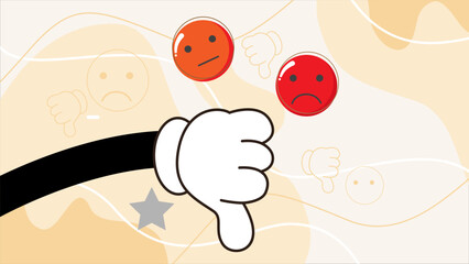 bad ratting or negative review, poor work performance, bad ratting emotional feedback, negative customer feedback banner design, marketing material, social media post design for marketing material