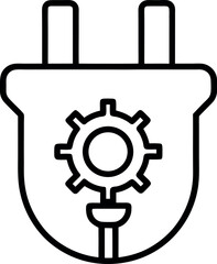 Electrical Plug with Gear Icon Representing Smart Energy and Technological Advancement for Sustainable Solutions and Industrial Processes