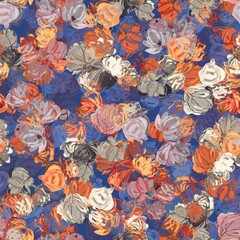 abstract watercolor flower creative allover design seamless floral pattern blue background stock design new concept textile colour design repeat pattern fabric print 