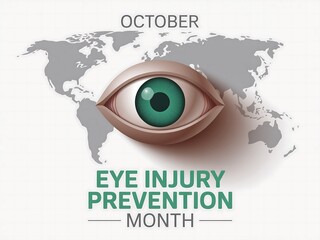 Obraz premium Global eye injury prevention month in october raising awareness for eye health worldwide