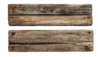 Obraz premium Two weathered wooden planks, top and bottom view