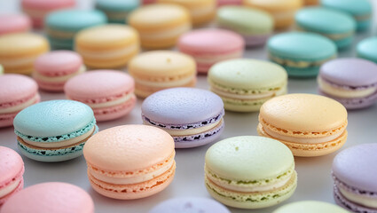 Obraz premium Closeup of assorted macarons